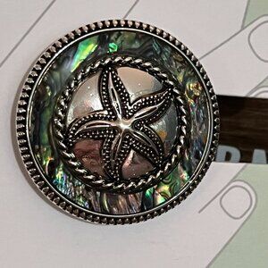 Starfish Faux Abalone and Silvertone Phone Grip Pop Socket NEW